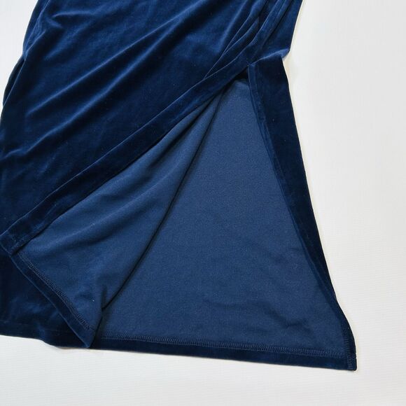 Victoria’s Secret Country Blue Velvet Velour Maxi Pajama Dress Nightgown Medium - Picture 4 of 8